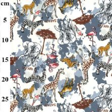 100% Cotton Jungle Safari Print Fabric x 0.5m
